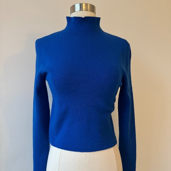 Alice + Olivia Ciara Mock Neck Pullover Sweater - Royal Blue - Picture 1 of 7